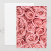 Carte De Remerciements Fleurs | Roses roses (Devant / Derrière)