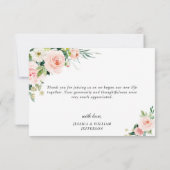 Carte De Remerciements Fleurs Roses Rouges Verdure Floral 3 PHOTO (Dos)