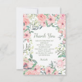 Carte De Remerciements Fleurs roses rousses Anniversaire (Devant)