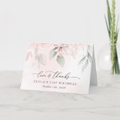 Carte De Remerciements Fleurs Rouges, Fleurs Roses, Boho, Anniversaire (Devant)