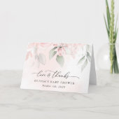 Carte De Remerciements Fleurs Rouges, Fleurs Roses, Boho, Baby shower (Devant)