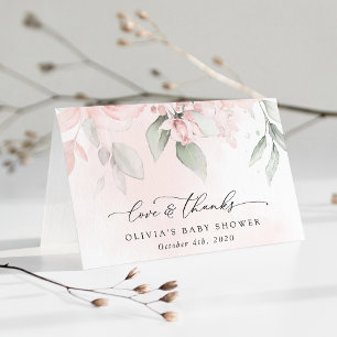 Carte De Remerciements Fleurs Rouges, Fleurs Roses, Boho, Baby shower