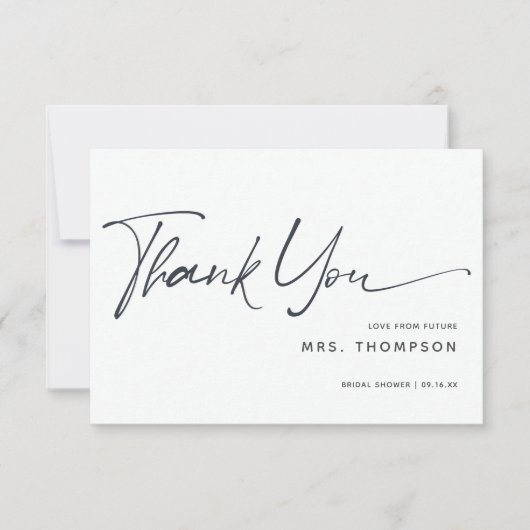 Carte De Remerciements Fleurs rustiques Fête des mariées de script modern (Devant)