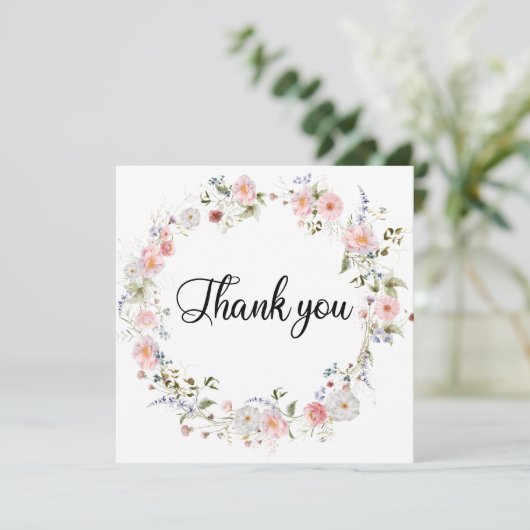 Carte De Remerciements Fleurs sauvages (Debout devant)