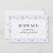 Carte De Remerciements Fleurs sauvages à la baby shower Blue Boy (Devant)