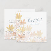 Carte De Remerciements Fleurs sauvages aquarelle jaune terracotta (Devant / Derrière)