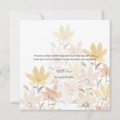 Carte De Remerciements Fleurs sauvages aquarelle jaune terracotta (Dos)