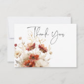 Carte De Remerciements Fleurs sauvages aquarelle Rouge rustique et orge (Devant)