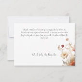 Carte De Remerciements Fleurs sauvages aquarelle Rouge rustique et orge (Dos)