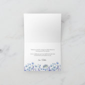 Carte De Remerciements Fleurs Sauvages Bleues Florale Délicate (Intérieur)