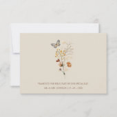 Carte De Remerciements Fleurs sauvages Brown rustiques et Mariage de papi (Devant)