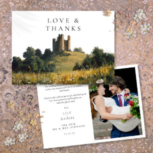 Carte De Remerciements Fleurs sauvages Château Floral Mariage Photo