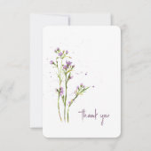 Carte De Remerciements Fleurs sauvages d'aquarelle peints à la main (Devant)