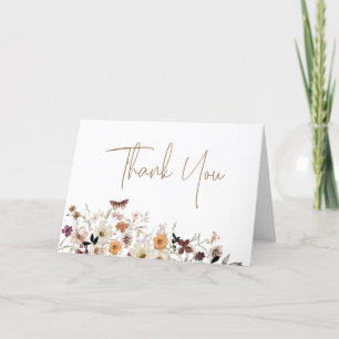 Carte De Remerciements Fleurs Sauvages d'Automne Mariage Plié