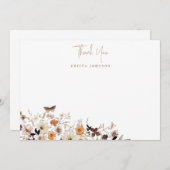 Carte De Remerciements Fleurs sauvages de chute Baby shower plat (Devant / Derrière)