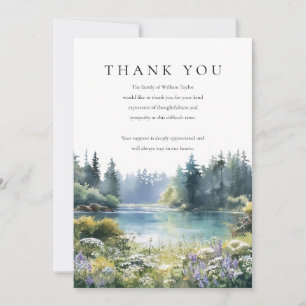 Carte De Remerciements Fleurs sauvages de la forêt Lac Deuil Funérailles