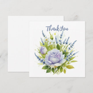 Carte De Remerciements Fleurs sauvages de lavande d'aquarelle