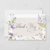 Carte De Remerciements Fleurs sauvages de lavande rustique et de sauge bl (Devant)