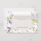 Carte De Remerciements Fleurs sauvages de lavande rustique et de sauge bl (Dos)