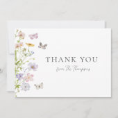 Carte De Remerciements Fleurs sauvages et papillons remerciements de douc (Devant)