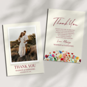 Carte De Remerciements Fleurs sauvages fleurs sauvages Jardin Floral Phot