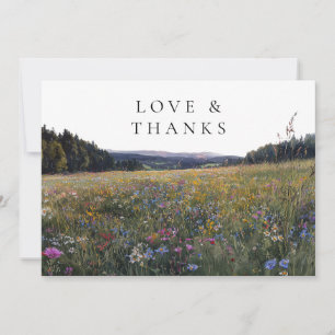 Carte De Remerciements Fleurs Sauvages Mariage Photo Prairie Florale