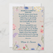 Carte De Remerciements Fleurs sauvages violettes et roses encadrent le ma (Dos)
