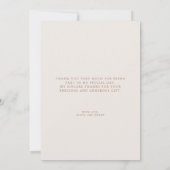 Carte De Remerciements Fleurs séchées Boho et Mariage en herbe Pampas (Dos)