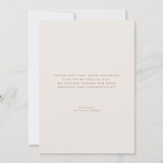 Carte De Remerciements Fleurs séchées Boho et Mariage en herbe Pampas (Dos)