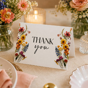 Carte De Remerciements Fleurs séchées Fête de mariage Remerciements