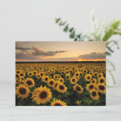 Carte De Remerciements Fleurs | Terrain de tournesol (Debout devant)
