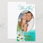 Carte De Remerciements Fleurs tropicales de la plage d'Aloha (Devant / Derrière)