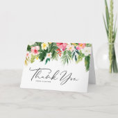 Carte De Remerciements Fleurs tropicales et verdure Anniversaire d'été (Devant)