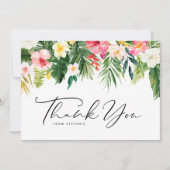 Carte De Remerciements Fleurs tropicales et verdure Anniversaire d'été (Devant)