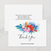 Carte De Remerciements Fleurs tropicales exotiques - Rose & Aqua (Devant / Derrière)