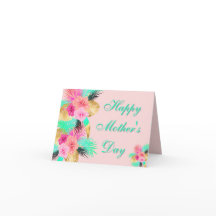 Fleurs tropicales Fête des mères Florales pastel 