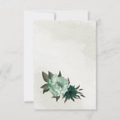 Carte De Remerciements fleurs vert émeraude botanique (Dos)