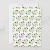 Carte De Remerciements Fleurs violettes printanières avec feuillage pour  (Dos)