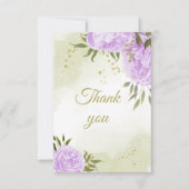 Carte De Remerciements fleurs violettes verdure botanique (Devant)