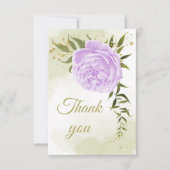 Carte De Remerciements fleurs violettes verdure botanique (Devant)