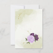 Carte De Remerciements fleurs violettes vert feuille mariage (Dos)