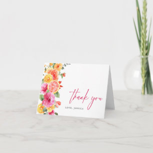 Carte De Remerciements Fleurs vives Festives Citrus Floral
