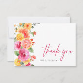 Carte De Remerciements Fleurs vives Festives Citrus Floral (Devant)