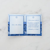 Carte De Remerciements Flocon de neige argenté sur bleu Remerciement de m (Intérieur)