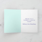 Carte De Remerciements Flocon de neige bleu glace Joyeuses Fêtes (Intérieur)