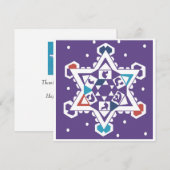 Carte De Remerciements Flocon de neige de Hanoukka (Devant / Derrière)