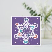 Carte De Remerciements Flocon de neige de Hanoukka (Debout devant)