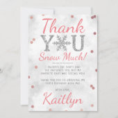 Carte De Remerciements Flocon de neige Hiver 1er anniversaire (Devant)