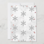 Carte De Remerciements Flocon de neige Hiver 1er anniversaire (Dos)