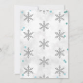 Carte De Remerciements Flocon de neige Hiver 1er anniversaire (Dos)